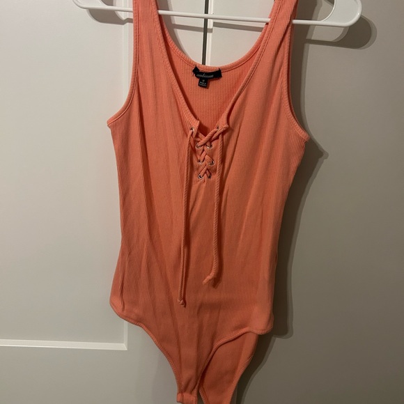 Ambiance Coral Ribbed Body Suit - Picture 2 of 4